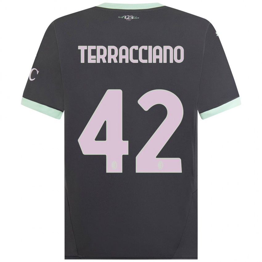 Kinder Filippo Terracciano #42 Grau Ausweichtrikot Trikot 2024/25 T-Shirt