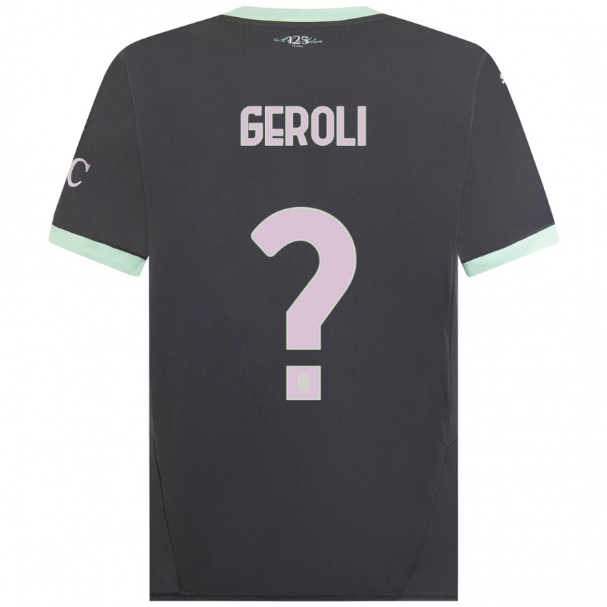 Kinder Matteo Geroli #0 Grau Ausweichtrikot Trikot 2024/25 T-Shirt