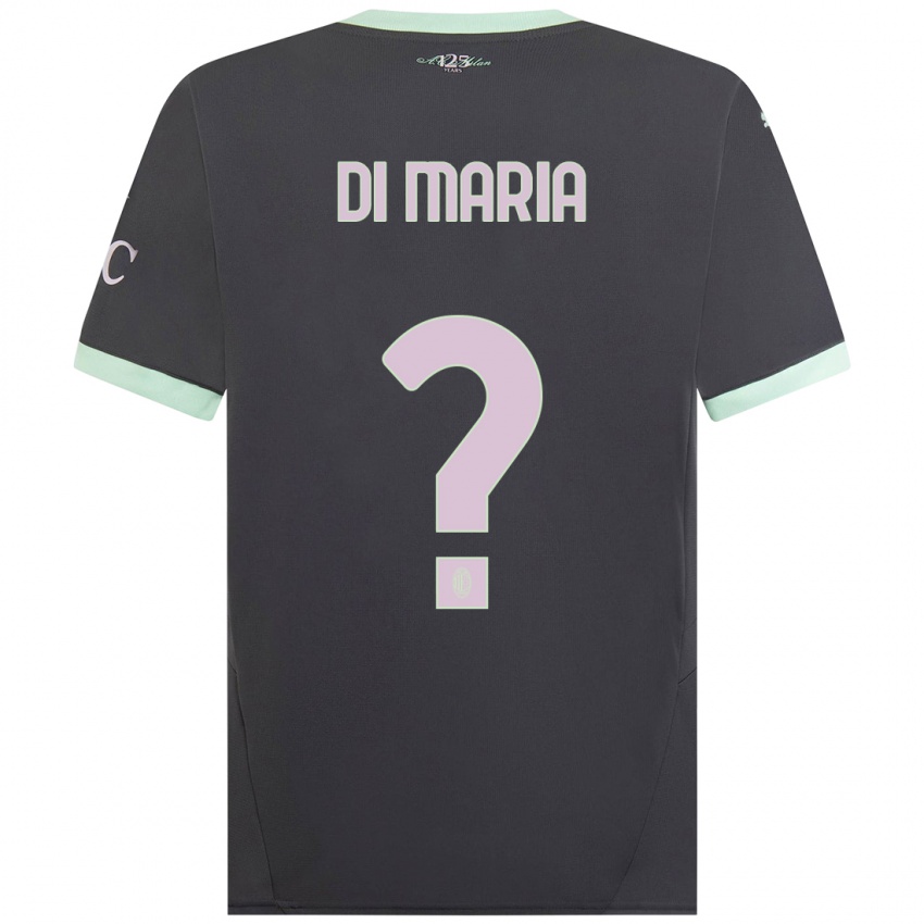 Kinder Alessandro Di Maria #0 Grau Ausweichtrikot Trikot 2024/25 T-Shirt