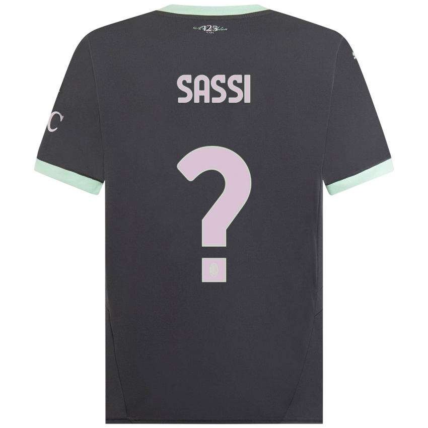 Kinder Simone Sassi #0 Grau Ausweichtrikot Trikot 2024/25 T-Shirt