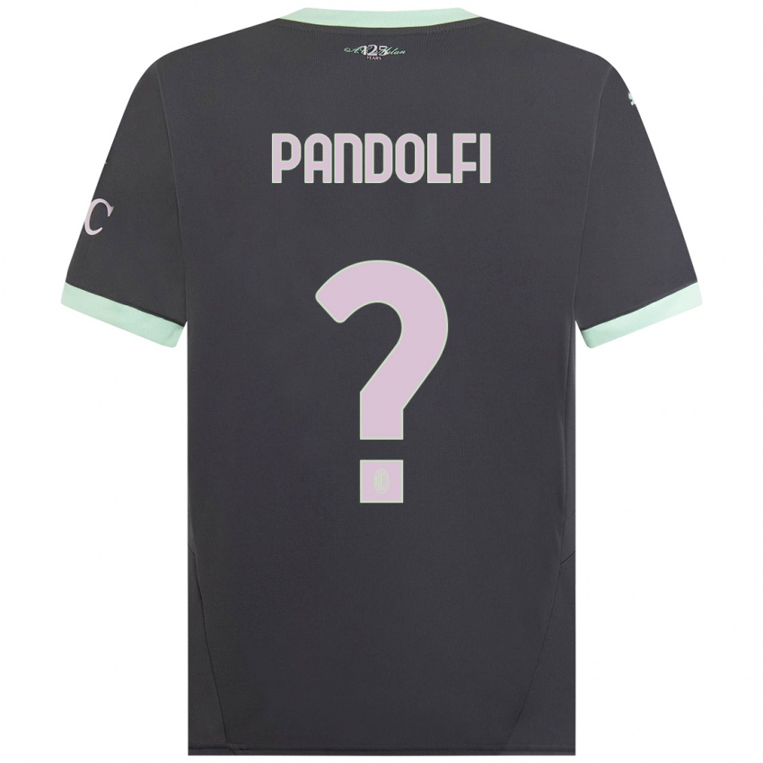 Kinder Fabio Pandolfi #0 Grau Ausweichtrikot Trikot 2024/25 T-Shirt