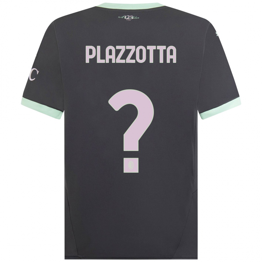 Kinder Filippo Plazzotta #0 Grau Ausweichtrikot Trikot 2024/25 T-Shirt