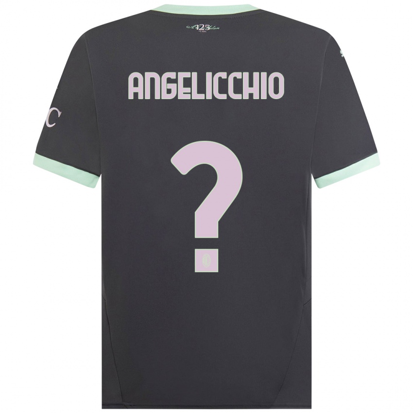 Kinder Mattia Angelicchio #0 Grau Ausweichtrikot Trikot 2024/25 T-Shirt