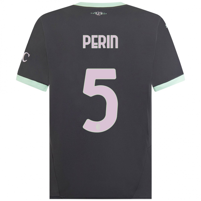 Kinder Ernesto Perin #5 Grau Ausweichtrikot Trikot 2024/25 T-Shirt