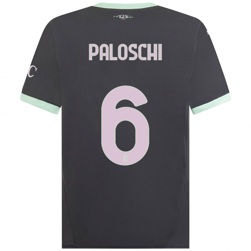 Kinder Dorian Paloschi #6 Grau Ausweichtrikot Trikot 2024/25 T-Shirt