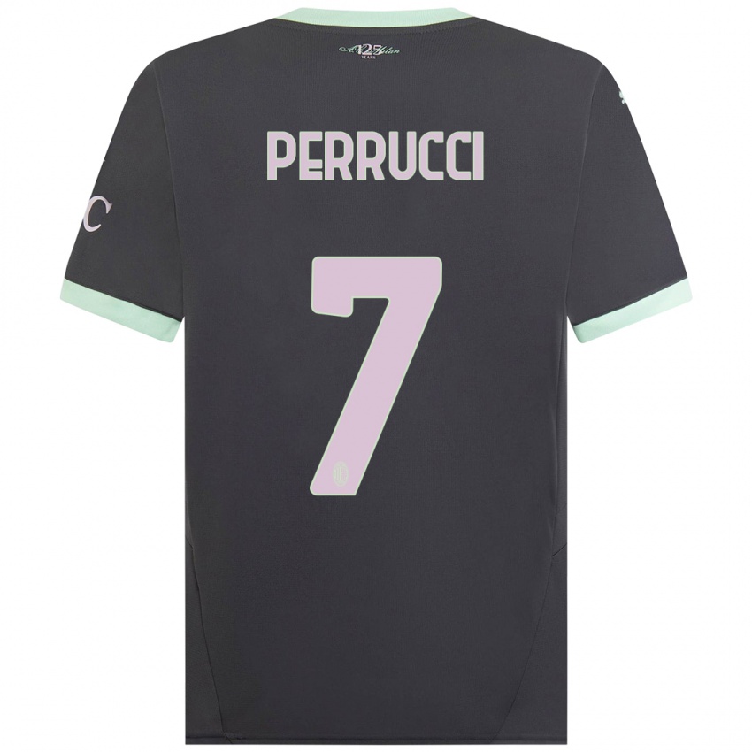 Kinder Vincenzo Perrucci #7 Grau Ausweichtrikot Trikot 2024/25 T-Shirt