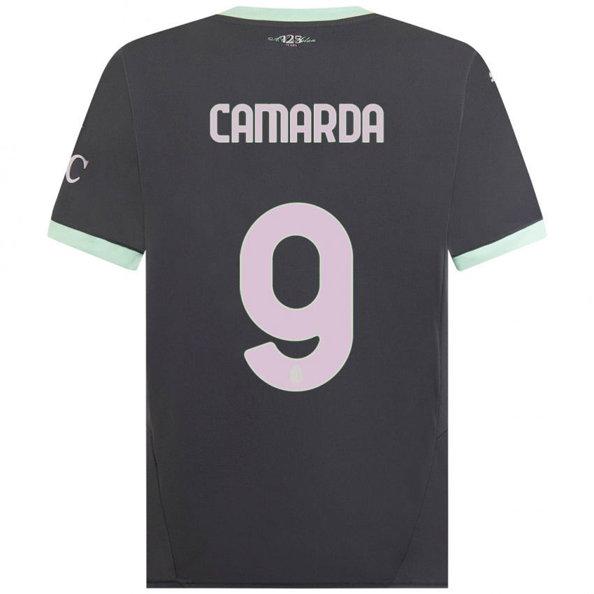 Kinder Francesco Camarda #9 Grau Ausweichtrikot Trikot 2024/25 T-Shirt