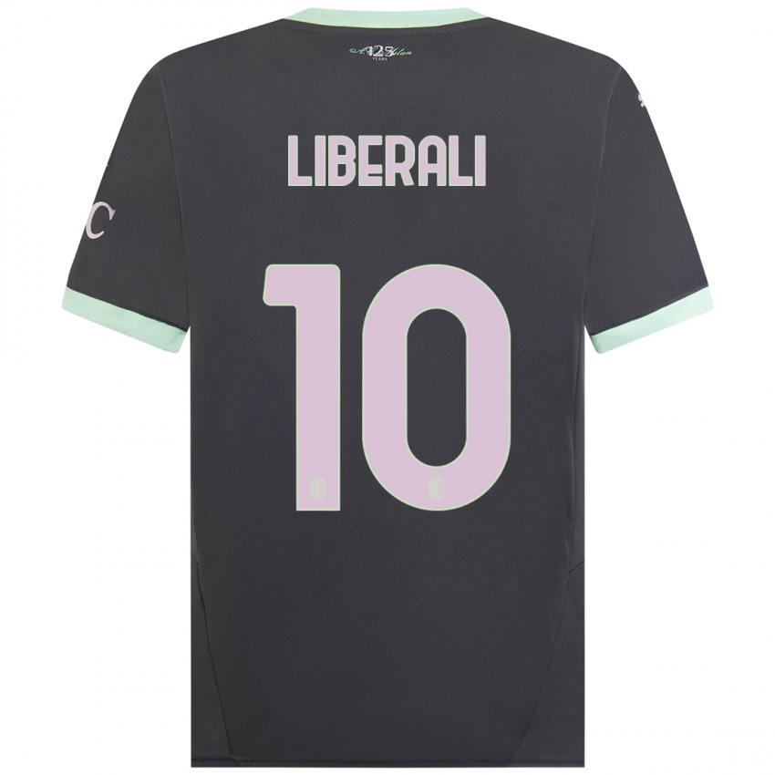 Kinder Mattia Liberali #10 Grau Ausweichtrikot Trikot 2024/25 T-Shirt