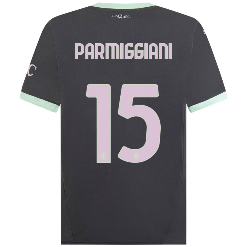 Kinder Pietro Parmiggiani #15 Grau Ausweichtrikot Trikot 2024/25 T-Shirt