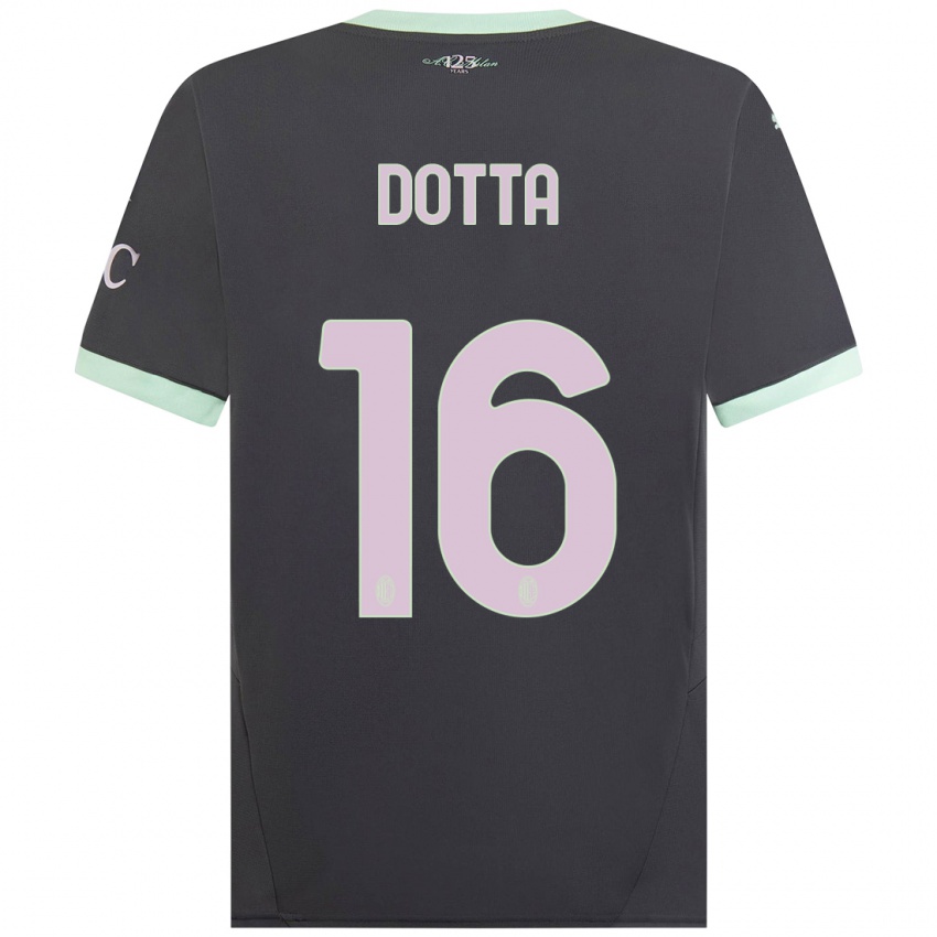 Kinder Cristiano Dotta #16 Grau Ausweichtrikot Trikot 2024/25 T-Shirt