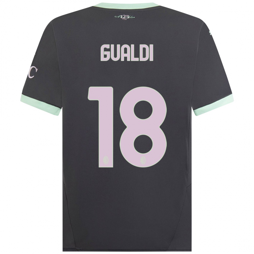 Kinder Andrea Gualdi #18 Grau Ausweichtrikot Trikot 2024/25 T-Shirt