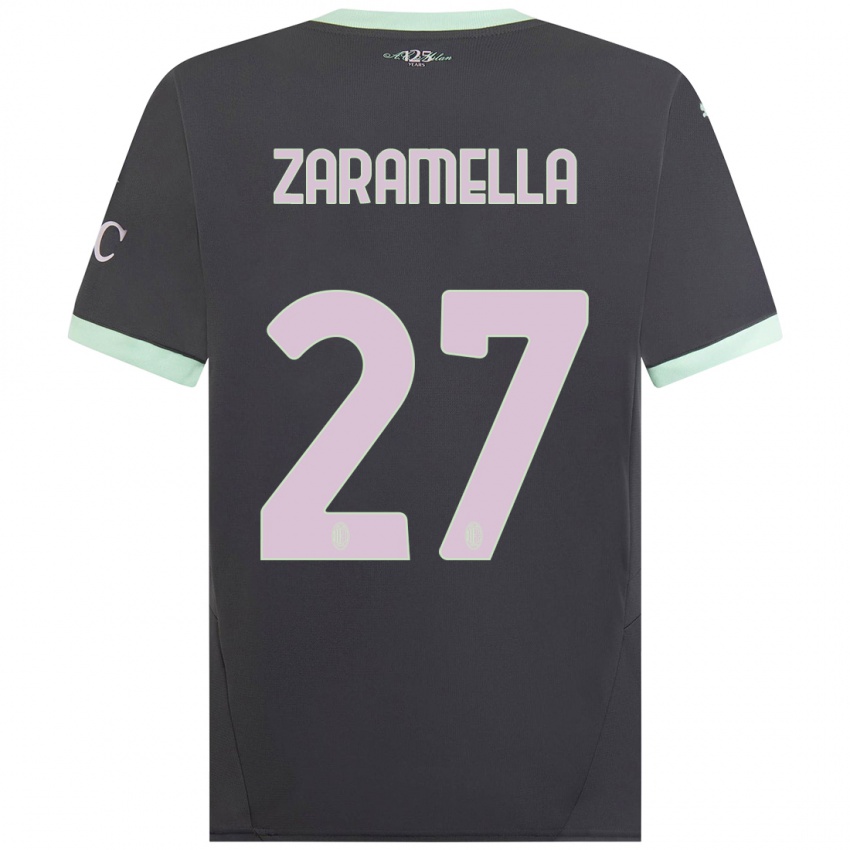 Kinder Mattia Zaramella #27 Grau Ausweichtrikot Trikot 2024/25 T-Shirt