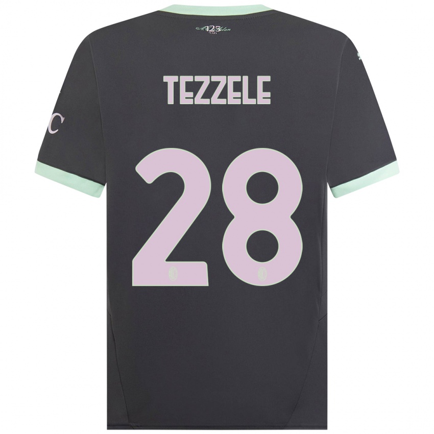 Kinder Matteo Tezzele #28 Grau Ausweichtrikot Trikot 2024/25 T-Shirt