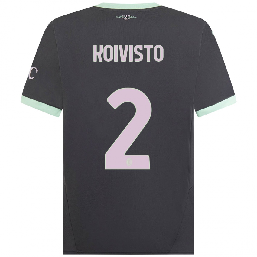 Kinder Emma Koivisto #2 Grau Ausweichtrikot Trikot 2024/25 T-Shirt