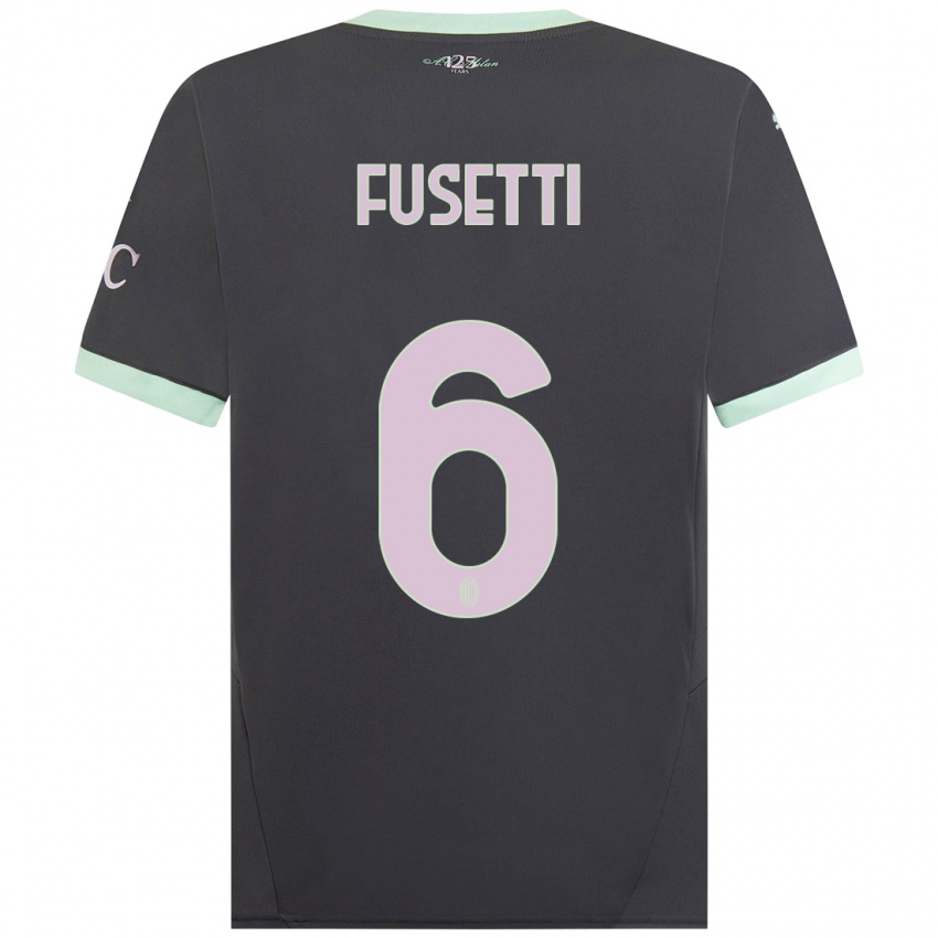 Kinder Laura Fusetti #6 Grau Ausweichtrikot Trikot 2024/25 T-Shirt