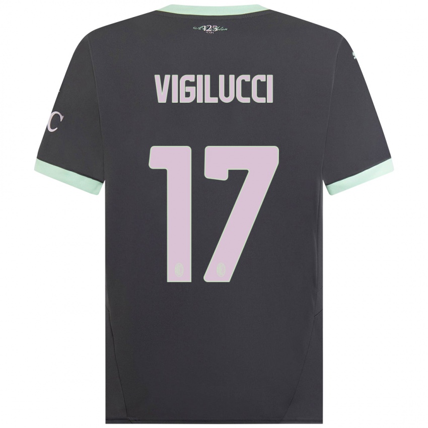 Kinder Valery Vigilucci #17 Grau Ausweichtrikot Trikot 2024/25 T-Shirt