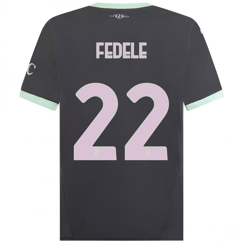 Kinder Noemi Fedele #22 Grau Ausweichtrikot Trikot 2024/25 T-Shirt