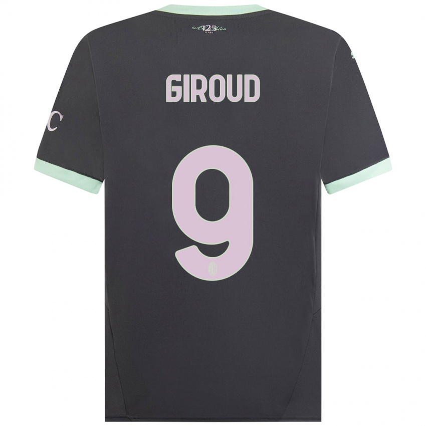 Kinder Olivier Giroud #9 Grau Ausweichtrikot Trikot 2024/25 T-Shirt