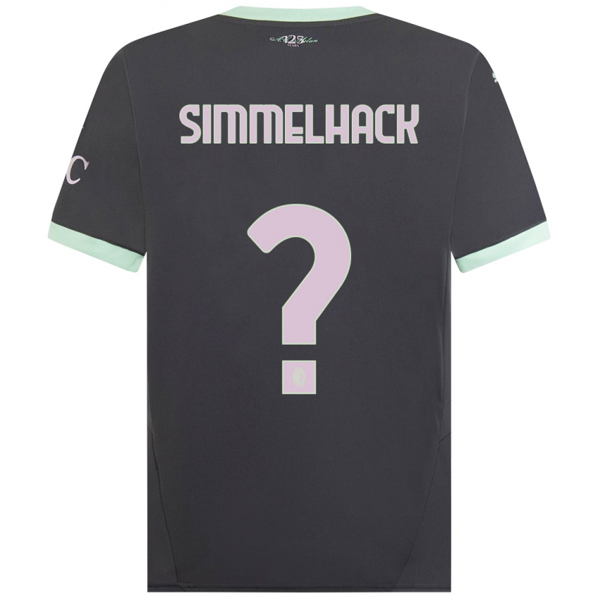 Kinder Alexander Simmelhack #0 Grau Ausweichtrikot Trikot 2024/25 T-Shirt