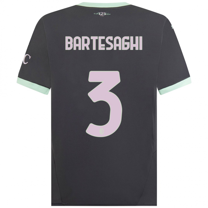 Kinder Davide Bartesaghi #3 Grau Ausweichtrikot Trikot 2024/25 T-Shirt