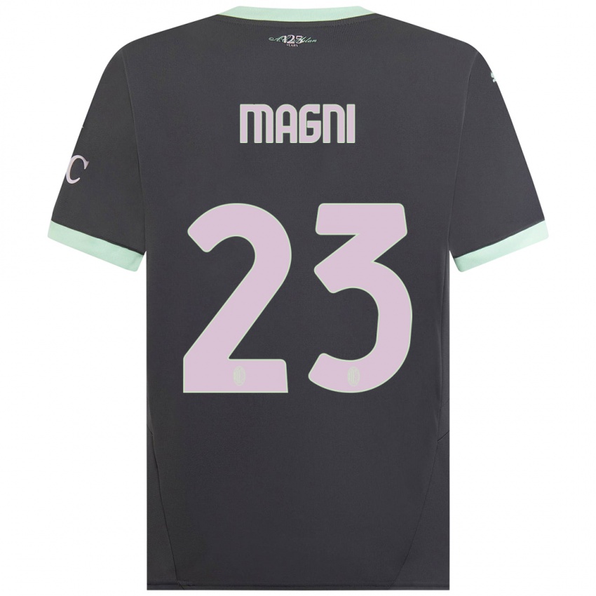 Kinder Vittorio Magni #23 Grau Ausweichtrikot Trikot 2024/25 T-Shirt