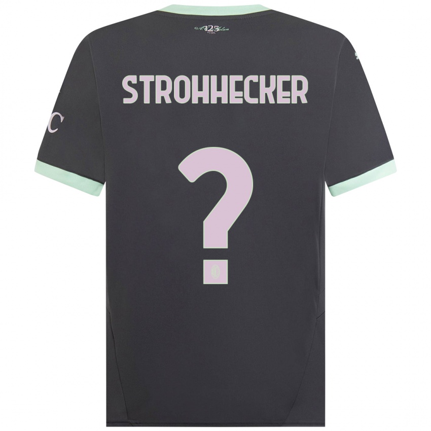 Kinder Riccardo Strohhecker #0 Grau Ausweichtrikot Trikot 2024/25 T-Shirt