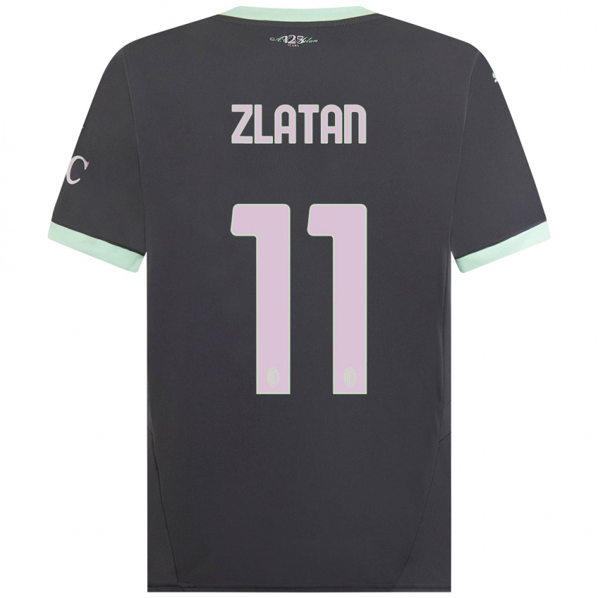 Kinder Zlatan Ibrahimovic #11 Grau Ausweichtrikot Trikot 2024/25 T-Shirt