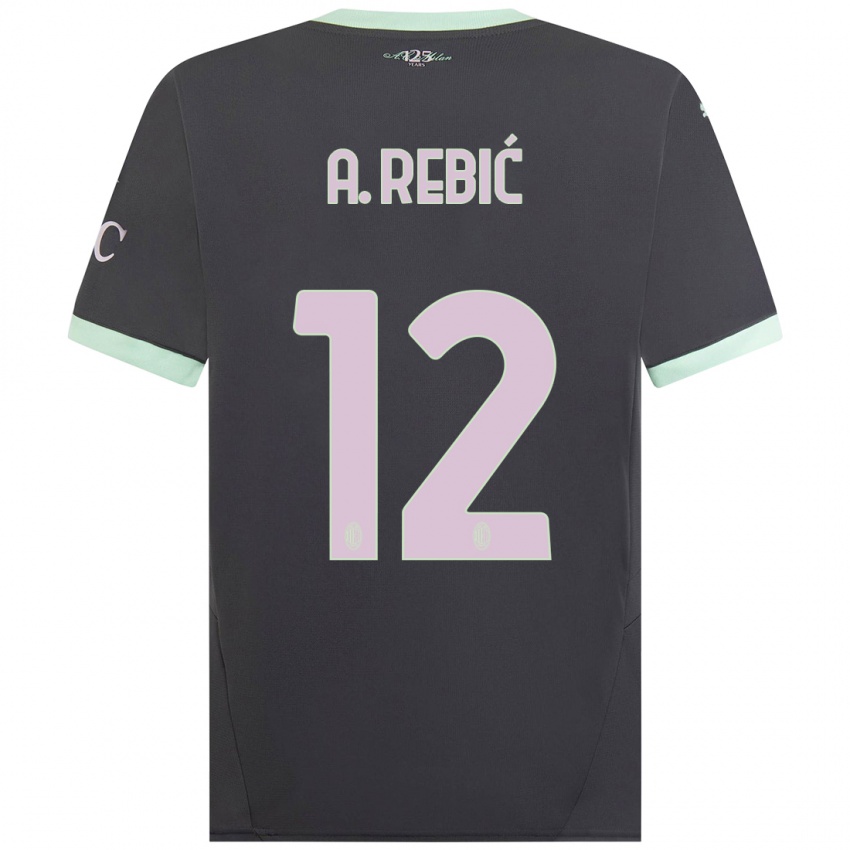 Kinder Ante Rebic #12 Grau Ausweichtrikot Trikot 2024/25 T-Shirt