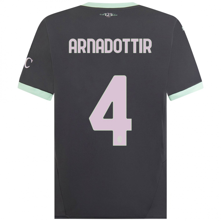 Kinder Guony Arnadottir #4 Grau Ausweichtrikot Trikot 2024/25 T-Shirt