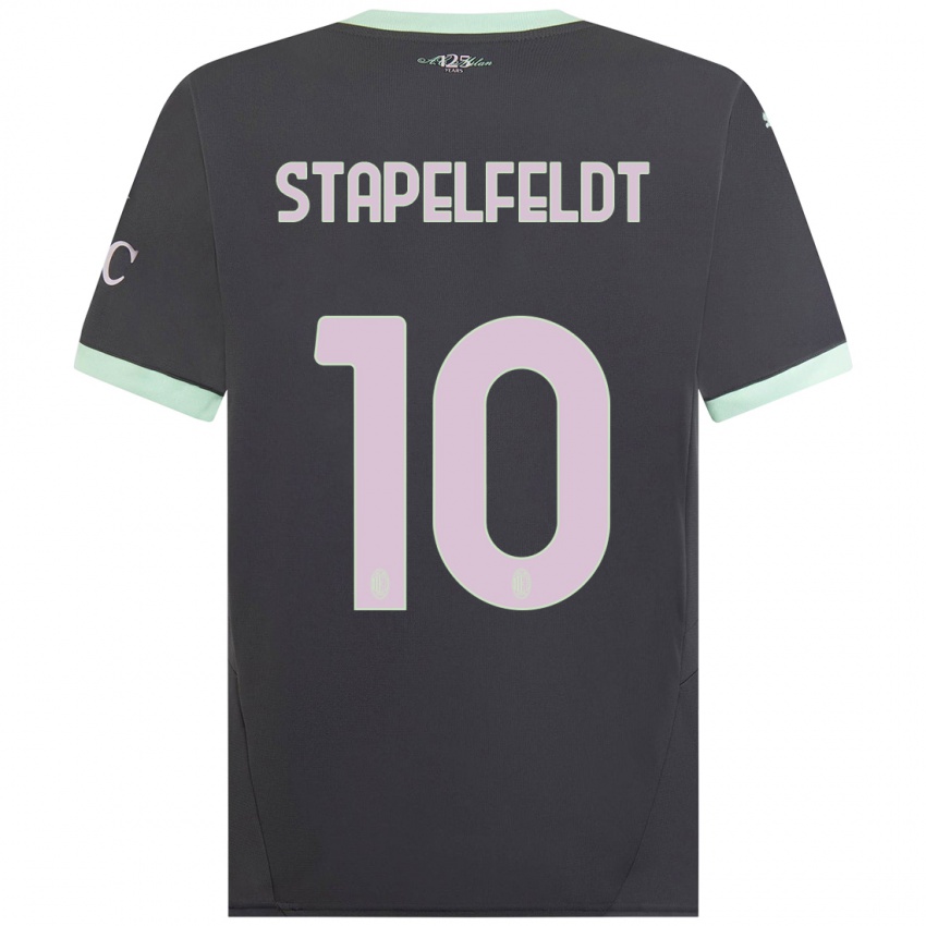 Kinder Nina Stapelfeldt #10 Grau Ausweichtrikot Trikot 2024/25 T-Shirt