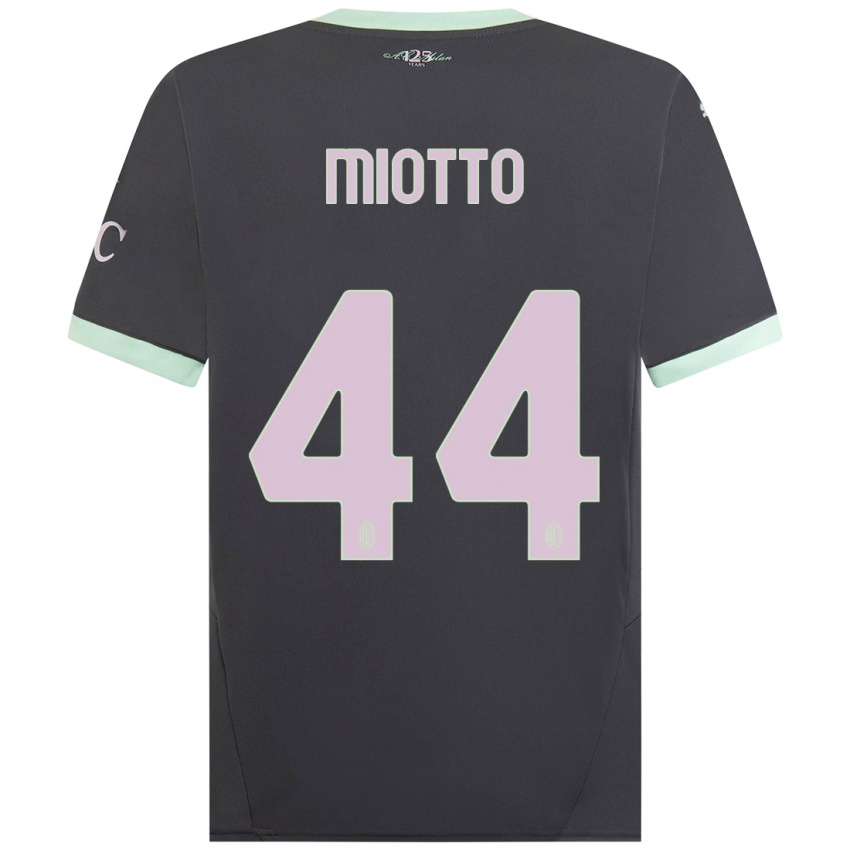 Kinder Giorgia Miotto #44 Grau Ausweichtrikot Trikot 2024/25 T-Shirt