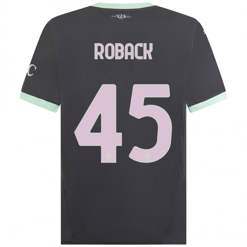 Kinder Emil Roback #45 Grau Ausweichtrikot Trikot 2024/25 T-Shirt