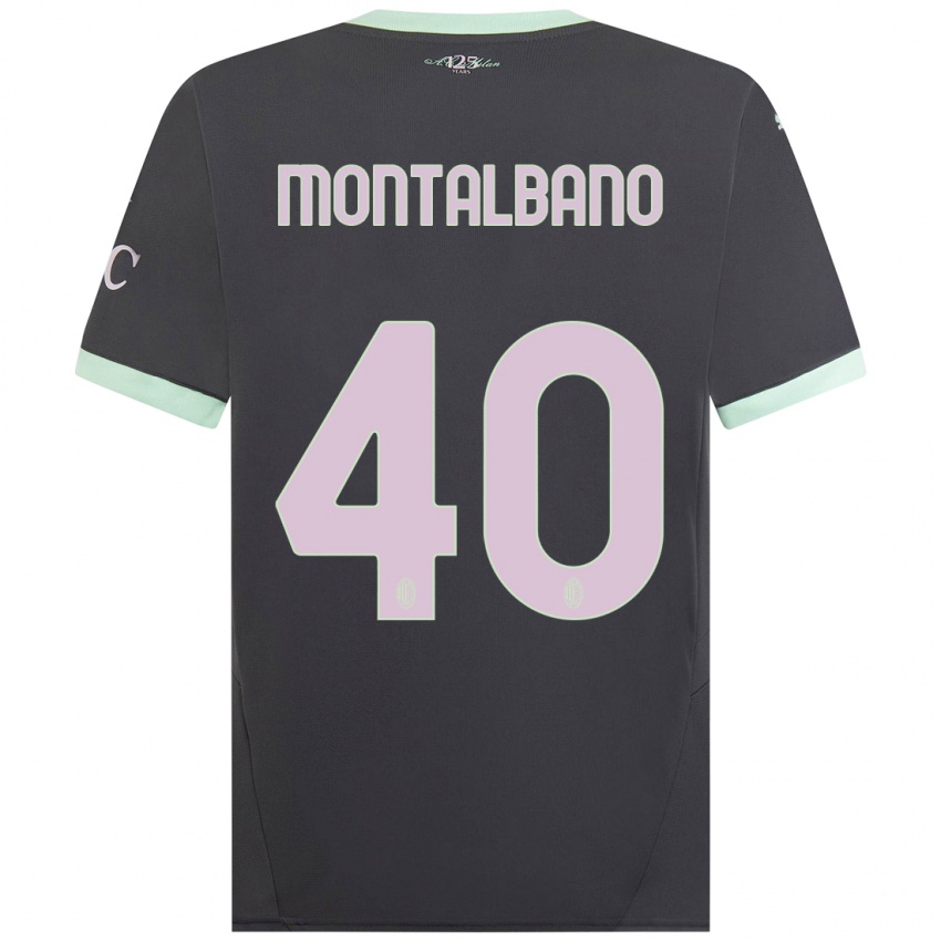 Kinder Nicolo Montalbano #40 Grau Ausweichtrikot Trikot 2024/25 T-Shirt