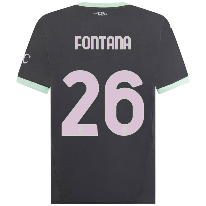 Kinder Francesco Fontana #26 Grau Ausweichtrikot Trikot 2024/25 T-Shirt