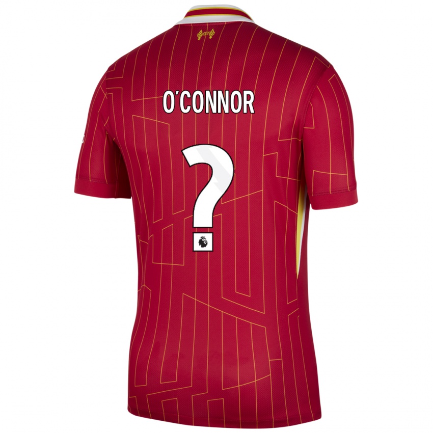 Herren Ollie O'connor #0 Rot Gelb Weiß Heimtrikot Trikot 2024/25 T-Shirt