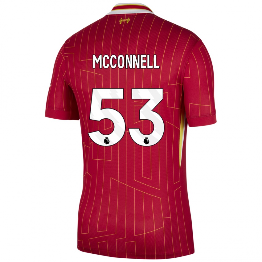 Herren James Mcconnell #53 Rot Gelb Weiß Heimtrikot Trikot 2024/25 T-Shirt