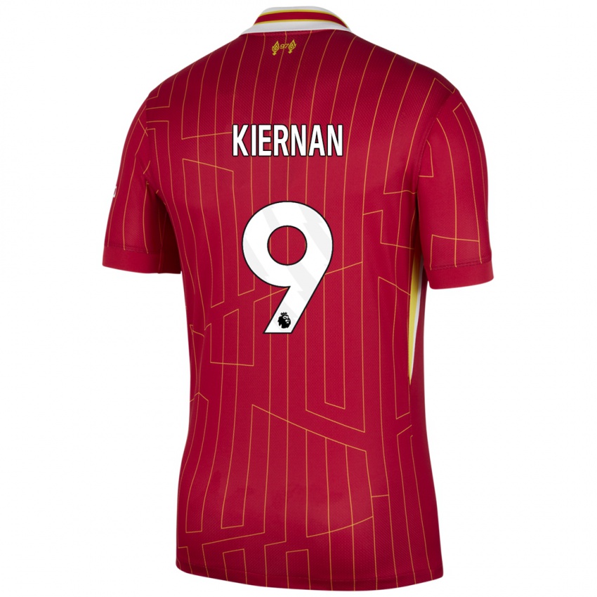 Herren Leanne Kiernan #9 Rot Gelb Weiß Heimtrikot Trikot 2024/25 T-Shirt