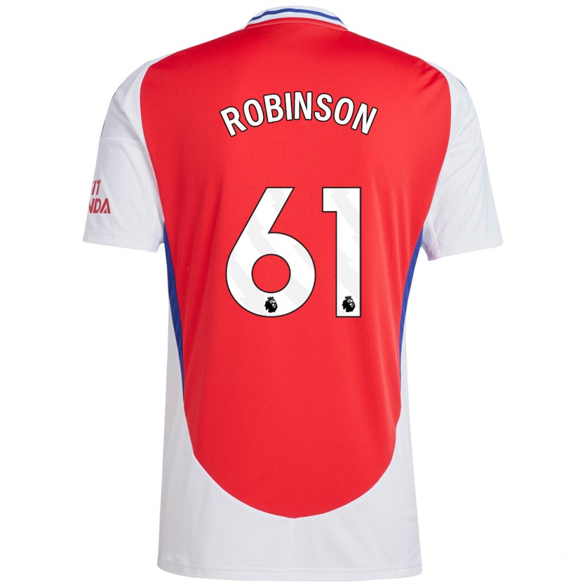 Herren Josh Robinson #61 Rot Weiß Heimtrikot Trikot 2024/25 T-Shirt