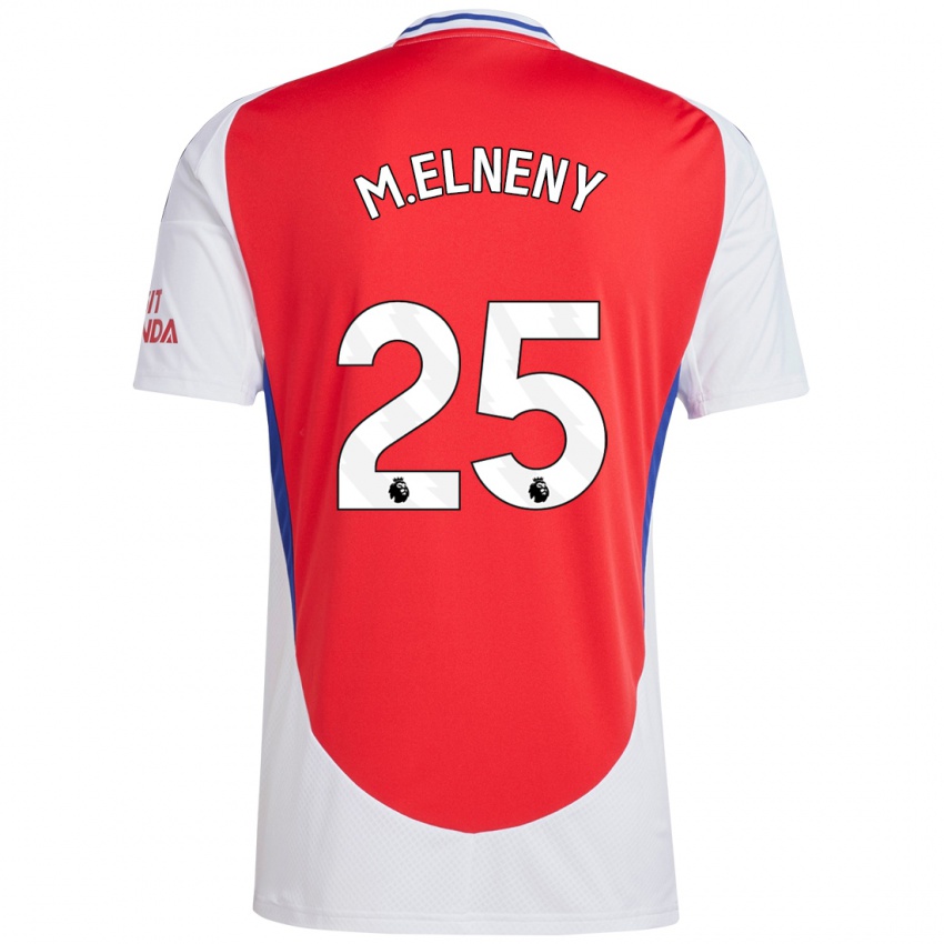 Herren Mohamed Elneny #25 Rot Weiß Heimtrikot Trikot 2024/25 T-Shirt