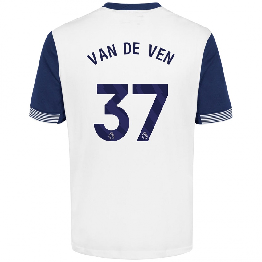 Herren Micky Van De Ven #37 Weiß Blau Heimtrikot Trikot 2024/25 T-Shirt