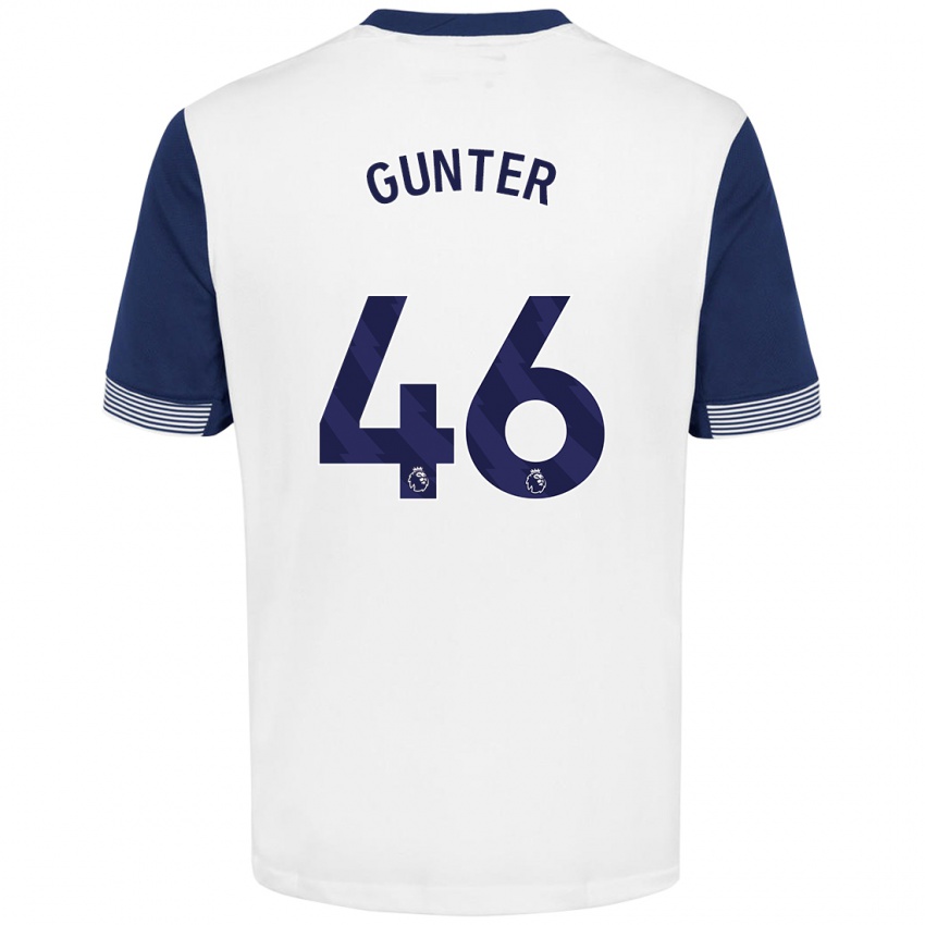 Herren Luca Gunter #46 Weiß Blau Heimtrikot Trikot 2024/25 T-Shirt