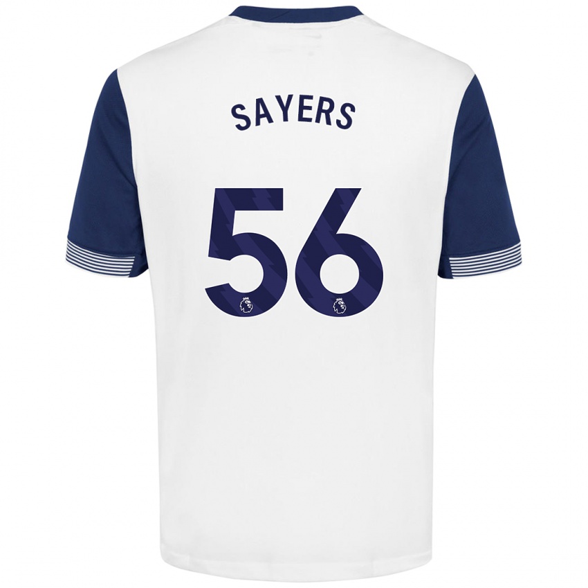 Herren Charlie Sayers #56 Weiß Blau Heimtrikot Trikot 2024/25 T-Shirt