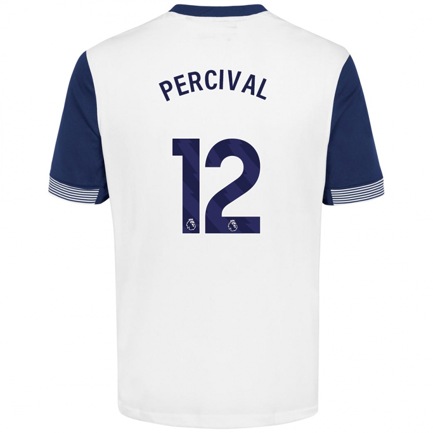 Herren Ria Percival #12 Weiß Blau Heimtrikot Trikot 2024/25 T-Shirt