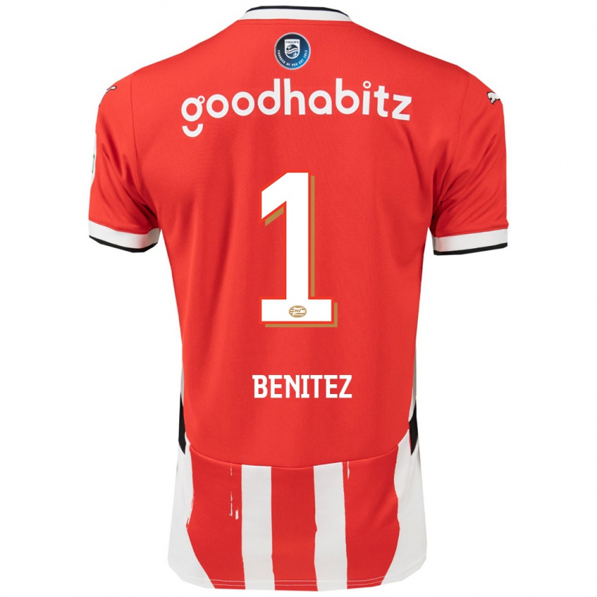 Herren Walter Benitez #1 Rot Weiß Heimtrikot Trikot 2024/25 T-Shirt