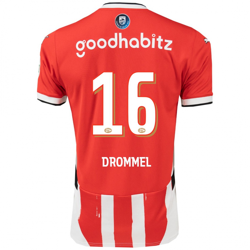 Herren Joel Drommel #16 Rot Weiß Heimtrikot Trikot 2024/25 T-Shirt