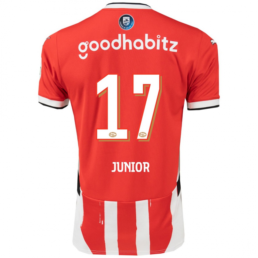 Herren Mauro Junior #17 Rot Weiß Heimtrikot Trikot 2024/25 T-Shirt