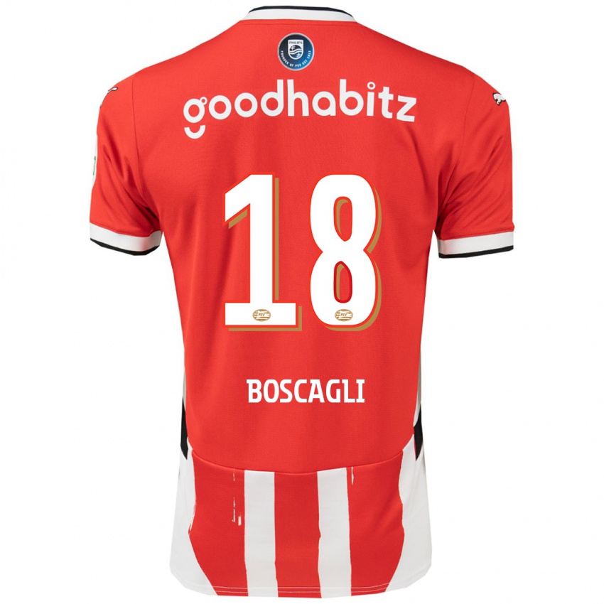 Herren Olivier Boscagli #18 Rot Weiß Heimtrikot Trikot 2024/25 T-Shirt