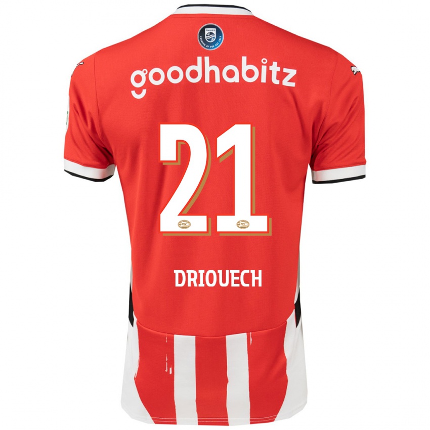 Herren Couhaib Driouech #21 Rot Weiß Heimtrikot Trikot 2024/25 T-Shirt