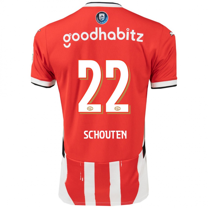 Herren Jerdy Schouten #22 Rot Weiß Heimtrikot Trikot 2024/25 T-Shirt