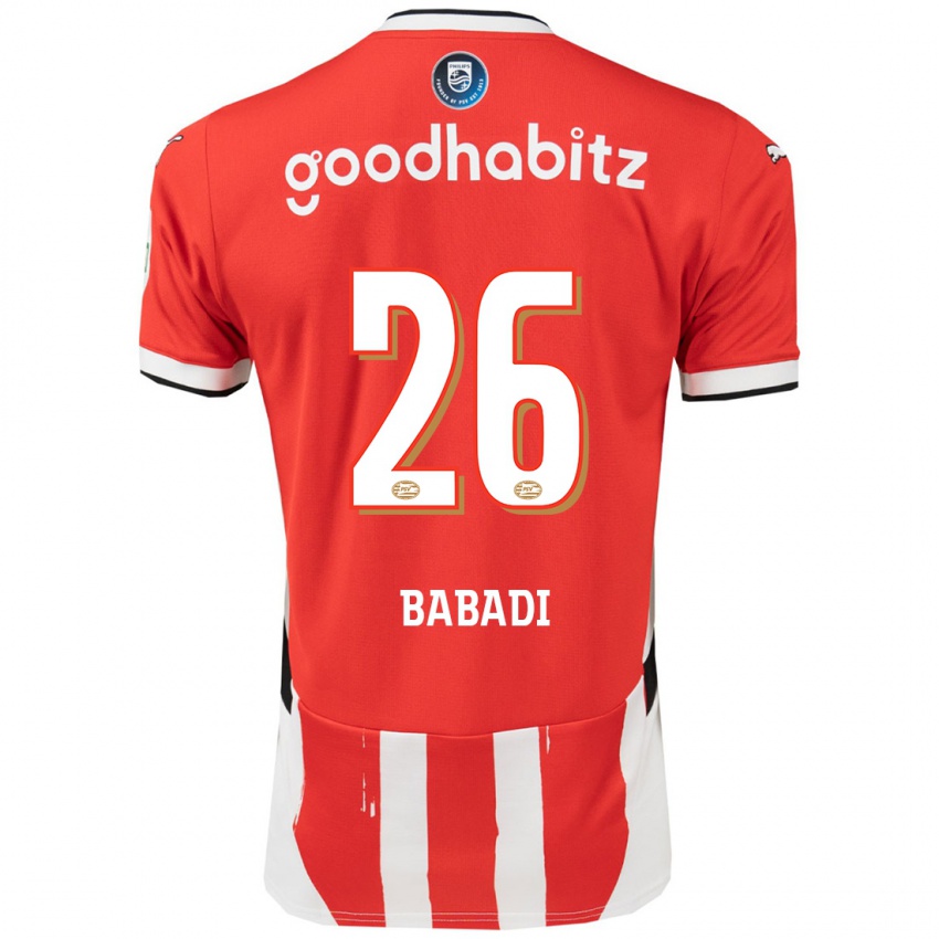 Herren Isaac Babadi #26 Rot Weiß Heimtrikot Trikot 2024/25 T-Shirt